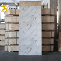 Installation facile, haute qualité, panneaux muraux modernes en marbre, imperméables, résistants aux UV, panneaux PVC, panneaux muraux pour télévision, design graphique pour hôtel