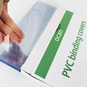 Özelleştirmek PVC levha rulo sert A4 A3 A5 mektup boyutu temizle veya tahıl plastik PVC bağlayıcı kapakları