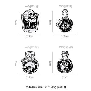 Sming pimleri Punk kafatası emaye Pin kimyasal şişe gözküresi kafatası kalp yaka rozeti korku filmi Metal broş Mini adedi - Product Image 6