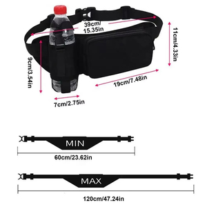 Riñonera Negra de Gran Capacidad para Deportes, Impermeable, Portátil, Accesorio para Ejercicio Matutino, Práctica para Correr - Product Image 6