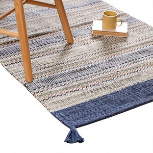 Decorative Swedish Modern Striped Cotton Jacquard Rugs Economical Indoor Outdoor Area Rug Sets Great Value Woven Technics ITHL - Product Image 1