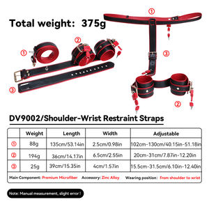 Tali pengekang bahu pergelangan tangan dapat dikunci Set pengekang BDSM dengan tali untuk perlengkapan Bondage tubuh permainan menggoda pria - Product Image 6