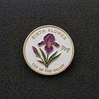 Marqueurs de balle de golf personnalisés avec logo du fabricant, design fleur de naissance, clip pour chapeau, accessoires de golf