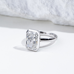Messi Jewelry MSR-2078 10K Gold Radiant Shape Lab Grown <b>Diamond</b> <b>Ring</b> - Product Image 1