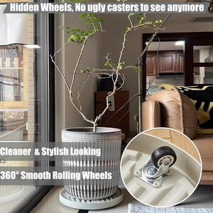 <span class=keywords><strong>Plateau</strong></span> en plastique rond <span class=keywords><strong>à</strong></span> <span class=keywords><strong>roulettes</strong></span> robuste <span class=keywords><strong>pour</strong></span> pot de fleur intérieur et porte extérieure - Product Image 5