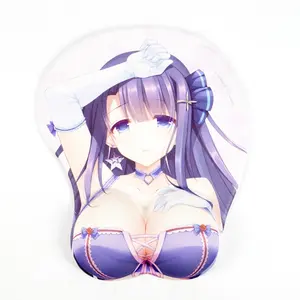 Mouse Pad özel meme göğüsler yumuşak silikon 3D jel bilek karikatür ofis OEM ODM ölüm not Anime stok Rohs koruyun el bilek