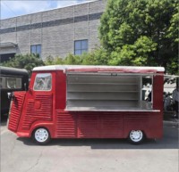 Camionnette alimentaire électrique rétro personnalisée Citroën avec station de machine à expresso commerciale pour bistro français