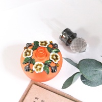 Botol parfum bunga logam 40ml botol isi ulang minyak esensial kaca kosong hadiah Dekorasi Rumah #40211