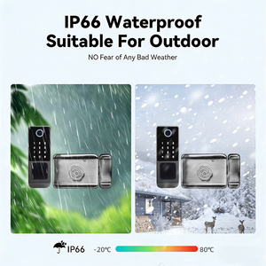 กุญแจล็อคประตูอัจฉริยะแบบไร้สาย รุ่นปี 2026 ยี่ห้อ Sinon Aluminum IP65 กันน้ำ สำหรับประตูไม้ภายนอกอาคาร  ระบบสแกนลายนิ้วมือ  เชื่อมต่อ WiFi  ใช้งานร่วมกับแอป Tuya และ Ttlock - Product Image 4