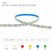 Bande LED en forme de S DC12V, 120 LED/m, SMD2835, PCB 6mm, 10W/m, IP20, flexible, pliable, pour éclairage intérieur de lettres et enseignes