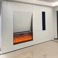 Insert de cheminée électrique décoratif en arc, simulation 3D de combustion de bois, lumière LED, moderne, intérieur, télécommande, économie d'énergie