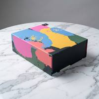 Caja de Regalo Magnética Plegable Cuadrada de Lujo con Gráficos Creativos Hechos a Mano, Empaque de Cartón Rígido Premium, Caja de Papel Grande