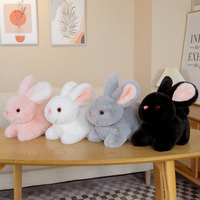 Vente en gros de poupée en peluche de lapin de simulation mignon lapin unisexe réaliste rempli de coton PP cadeau de Pâques pour les filles