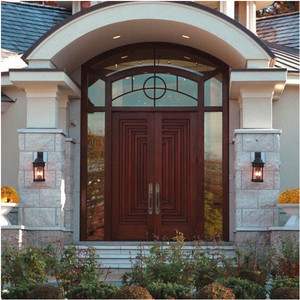 Porta <span class=keywords><strong>d</strong></span>'<span class=keywords><strong>Ingresso</strong></span> Principale in Legno Massello con Arco in Vetro, Design in Legno per Case - Product Image 4