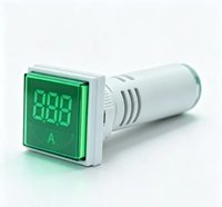 Mini ampèremètre numérique LED carré AD112-22FBA 0-500A 22mm à montage sur panneau carré CT inclus 5 couleurs IP65 CE