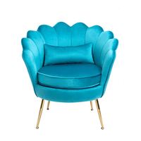 Vente en gros de chaises longues modernes en tissu de luxe en forme de fleur Chaise d'appoint en velours gris avec accoudoir pour meubles de salon