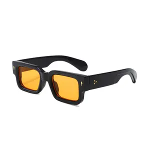 Kacamata hitam persegi Logo kustom Fashion UV400 kacamata hitam persegi panjang desainer merek mewah
