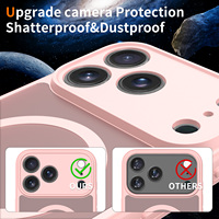 Funda Popular Rosa con Sensación de Piel para iPhone 17 Pro Max para Chica de Lujo Semitransparente para la Serie iPhone con Anillo Magnético