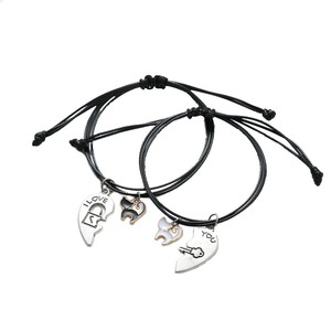 Bracelet de tissage avec pendentif à clé <span class=keywords><strong>personnalisé</strong></span> au design <span class=keywords><strong>original</strong></span> Ensemble de bijoux bracelet de <span class=keywords><strong>couple</strong></span> tendance Vente en gros - Product Image 5