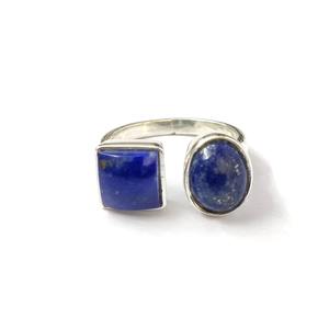 Bague en lapis-lazuli, argent sterling 925, bague en pierres précieuses, lapis-lazuli, collection artisanale, bagues fines, bijoux en argent, prix de gros - Product Image 1