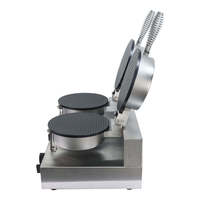 Machine à cornets de crème glacée électrique automatique à double tête 2 x 1200W en acier inoxydable, moule à gaufres et rouleaux d'œufs, haute vitesse, économie d'énergie