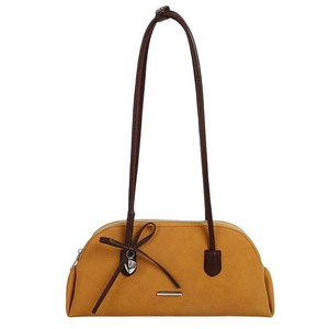 Fashionable Bow-shaped Casual ZIP Portable Summer Women's Crossbody <b>Handbag</b> <b>Chains</b> Two Straps PU Material Polyester Lining - Product Image 5