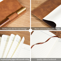 Carnet de Notes à Verrouillage par Mot de Passe avec Logo Personnalisé, Journal Intime Verrouillable Numérique A5 en Cuir PU à Couverture Rigide