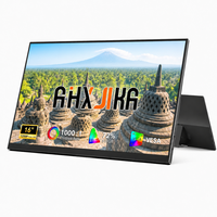 Moniteur portable AHXJKA 16 pouces IPS double écran 1920x1200 60Hz avec haut-parleurs et support, un seul câble, multi-écrans pour Windows, Mac et consoles