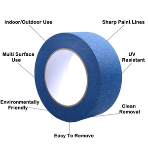 Ruban <span class=keywords><strong>de</strong></span> masquage en papier crêpe bleu simple face adhésif en caoutchouc résistant à <span class=keywords><strong>la</strong></span> chaleur autocollant sensible à <span class=keywords><strong>la</strong></span> pression pour studios d'art et ateliers - Product Image 4