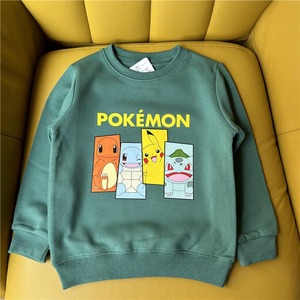 Sweat-shirt à col rond pour enfants, 8 motifs de dessins animés <span class=keywords><strong>Pikachu</strong></span> Charmander Bulbasaur imprimés, pull décontracté à capuche pour garçons et filles - Product Image 4