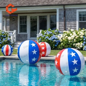 <span class=keywords><strong>Ballon</strong></span> de plage gonflable étoiles et rayures, <span class=keywords><strong>ballon</strong></span> circulaire gonflable avec impression personnalisée, <span class=keywords><strong>ballon</strong></span> gonflable à air - Product Image 2