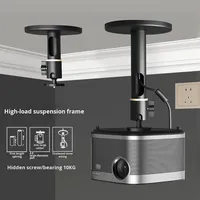 Soporte de Techo para Proyector con Rotación Libre de 360°, Base de Aleación de Aluminio y Acero al Carbono, Capacidad de Carga de 10 kg, Longitud Ajustable de 9/15/25 cm