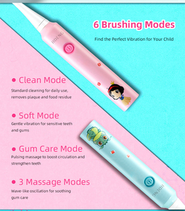 Brosse à dents électrique pour enfants, alimentée par piles AA, 6 modes, brosse sonique, étanche IPX7, avec 2 têtes, minuterie pour les soins bucco-dentaires des enfants - Product Image 4