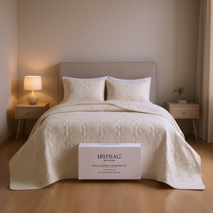 Juego de Cubrecamas Reversibles Irypbag, 100% Poliéster, Patrón Geométrico Bordado, Tamaño Queen, para Ropa de Cama - Product Image 2