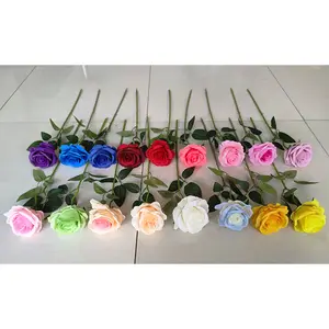 YIWAN Grosir Murah Cabang Tinggi Tunggal Bunga Mawar Besar Kamelia Sutra Bunga Buatan Buatan Tangan Dekorasi untuk Pernikahan