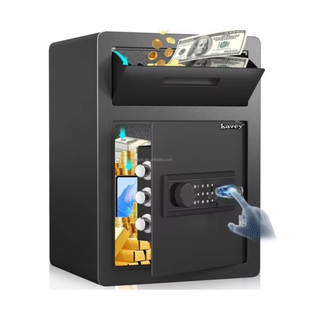 Security Home Safe Box, Dual Lock Safe With Digital Keypad, Removable Shelf, Interior Box, Large Space For Money And Documents Storage, 2.0 Cubic Feet, Black - View #10