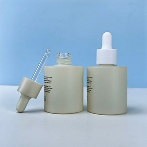 Luxury 1 Oz Custom <b>Empty</b> Essential Oil Packaging 30Ml Round Thick Cosmetic Face Serum Glass Dropper <b>Bottle</b> - Product Image 1