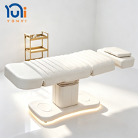 Table de massage électrique personnalisable en cuir PU blanc, lit de massage réglable, lit facial pour salon médical et esthétique