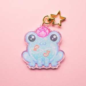 كيرينغ من البلاستيك الشفاف ثلاثي الألوغرام بريق إيبوكسي تصميم مخصص شعار ساحر كيرينغ تشيان - Product Image 5