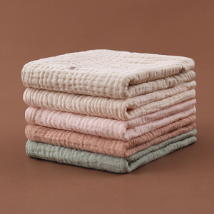 Serviette de bébé en coton biologique, 5 pièces, tissu de visage en mousseline, mouchoir, serviette à capuche, salive doux, bavoir, cadeau pour nouveau-né - Product Image 2