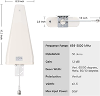 Antenne Yagi verticale log-périodique à gain élevé 10dBi directionnelle extérieure pour amplificateur de signal cellulaire GSM 2G 3G 4G LTE 5G