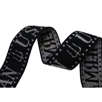 À la mode Doux Brillant Logo Personnalisé Ceinture Nylon Spandex Paillettes Jacquard Cheveux Bande Élastique pour les Femmes