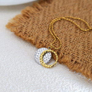 Colliers tendance 2026 avec pendentifs, bijoux hypoallergéniques en acier inoxydable 316L plaqué or PVD 18 carats, collier soleil et lune pour femme - Product Image 4