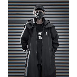 Chaqueta Cortavientos FOXA para Hombre, Estilo Techwear, Tela PU, Cuello Alto, Estilo Urbano Otoñal - Product Image 2