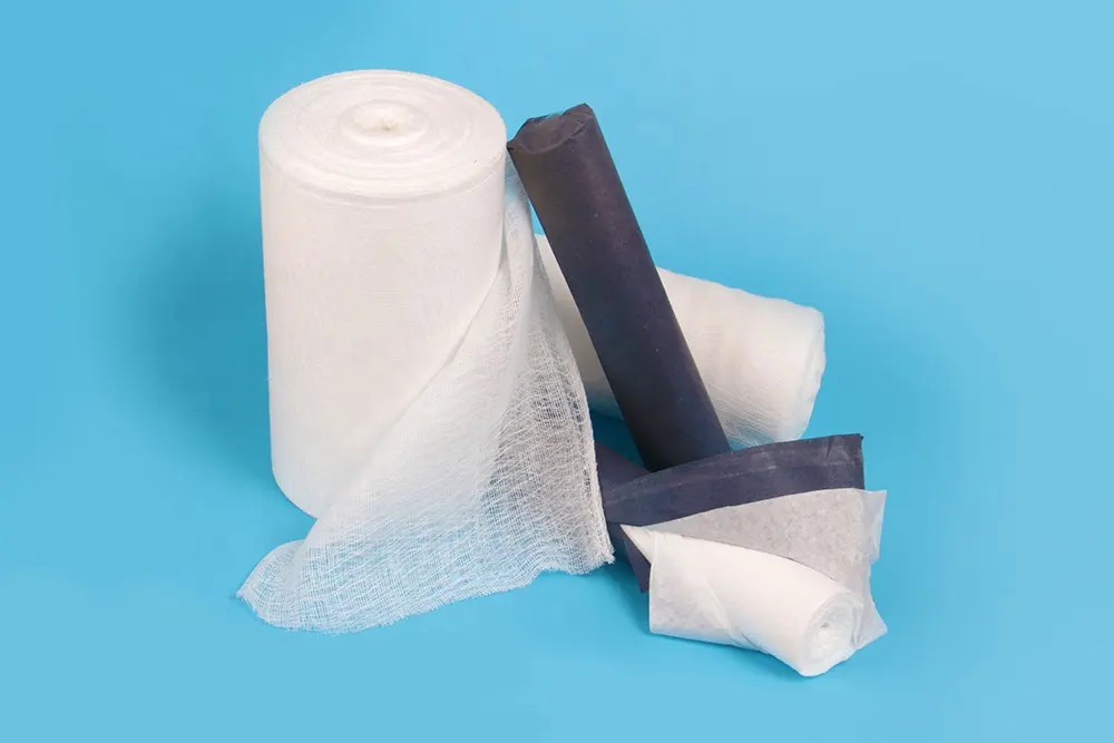 medical surgical absorbent cotton gauze roll Absorbent Soft White 100% Bandage Cotton Gauze Roll