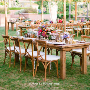 Venta al por mayor de madera natural al aire libre boda evento apilable <span class=keywords><strong>asiento</strong></span> de ratán silla con respaldo cruzado - Product Image 6