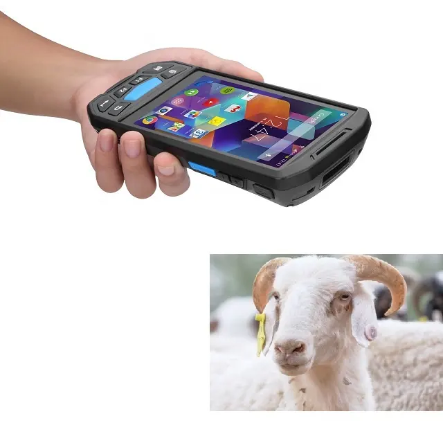 Gestión de animales GPS 4G Computadora móvil resistente Android Lector RFID inalámbrico portátil 134,2 kHz HDX fdx-b Lector de lectura de etiquetas