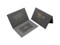 Emballage personnalisé en carton rigide noir pour cartes de crédit VIP magnétiques, emballage cadeau