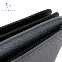 Dompet Kulit Asli Pria Mewah Grosir, Model Pendek dengan Penutup Terbuka, Lapisan Poliester, Dompet Kulit Elegan Merek BLU FLUT