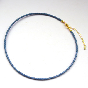 Collier en Cordon <span class=keywords><strong>de</strong></span> Cuir Tressé 3mm HP0278 avec Fermoir en Or 18K, Cordon <span class=keywords><strong>de</strong></span> Bijoux en Cuir Véritable pour DIY, Vente en Gros - Product Image 4